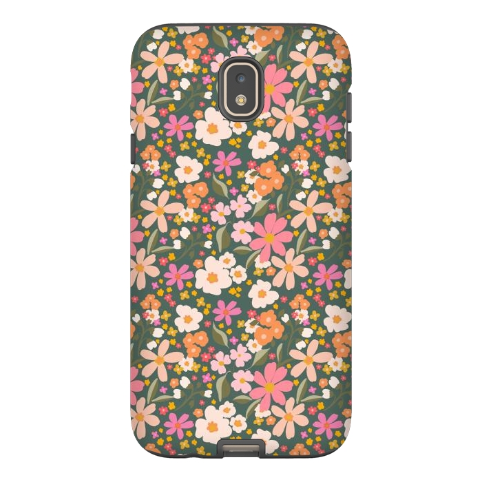 Galaxy J7 StrongFit Flowery, green by Flowery Stories