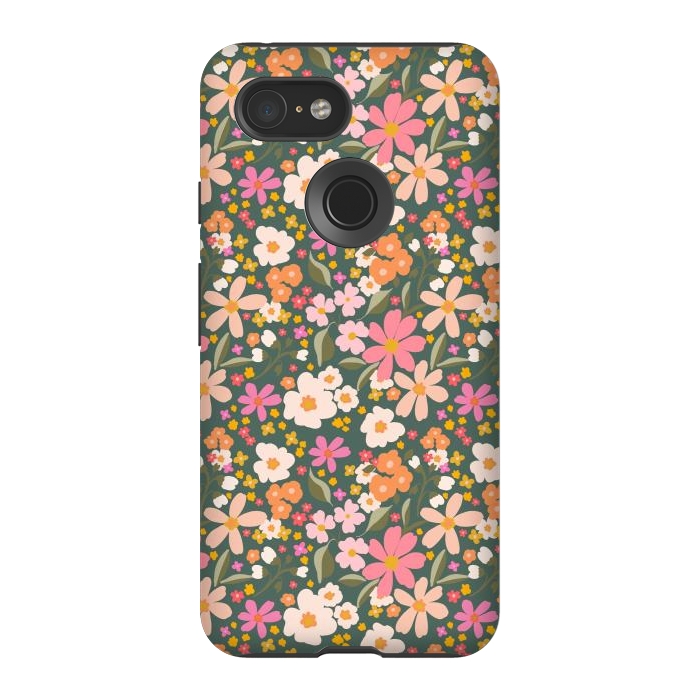 Pixel 3 StrongFit Flowery, green by Flowery Stories