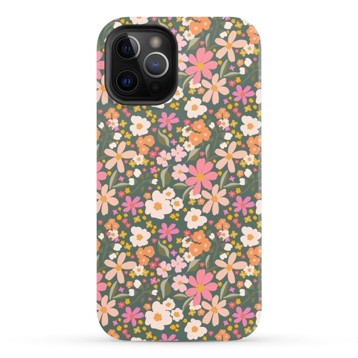 iPhone 12 Pro StrongFit Flowery, green by Flowery Stories