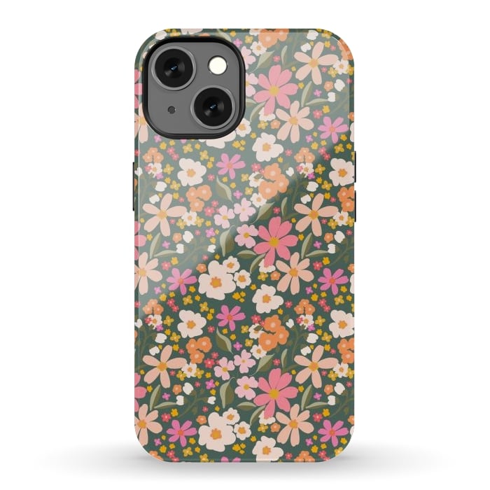 iPhone 13 StrongFit Flowery, green by Flowery Stories