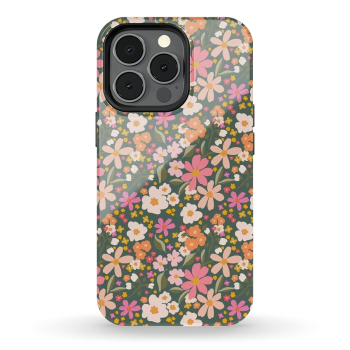 iPhone 13 pro StrongFit Flowery, green by Flowery Stories