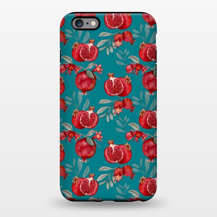 iPhone 6/6s plus StrongFit Pomegranates, dark teal by Flowery Stories