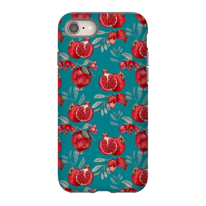 iPhone SE StrongFit Pomegranates, dark teal by Flowery Stories