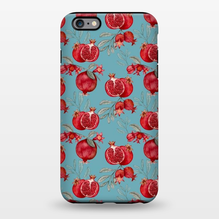 iPhone 6/6s plus StrongFit Pomegranates, light teal by Flowery Stories