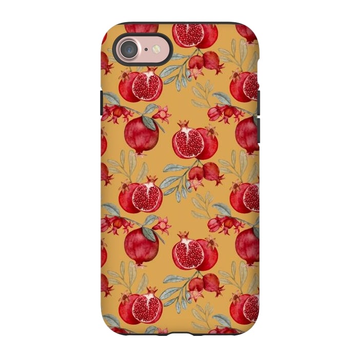 iPhone 7 StrongFit Pomegranates, yellow by Flowery Stories