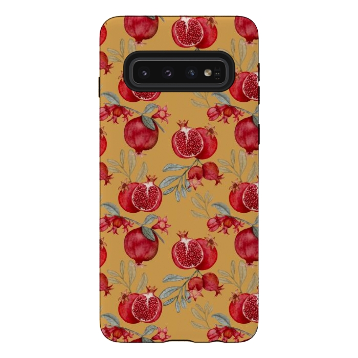 Galaxy S10 StrongFit Pomegranates, yellow by Flowery Stories