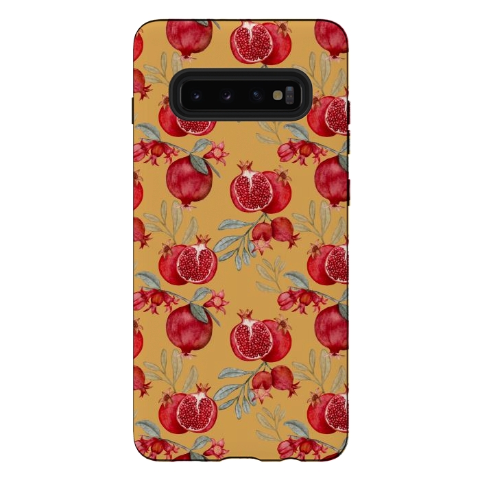 Galaxy S10 plus StrongFit Pomegranates, yellow by Flowery Stories