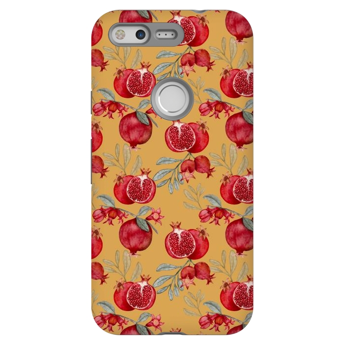 Pixel StrongFit Pomegranates, yellow by Flowery Stories