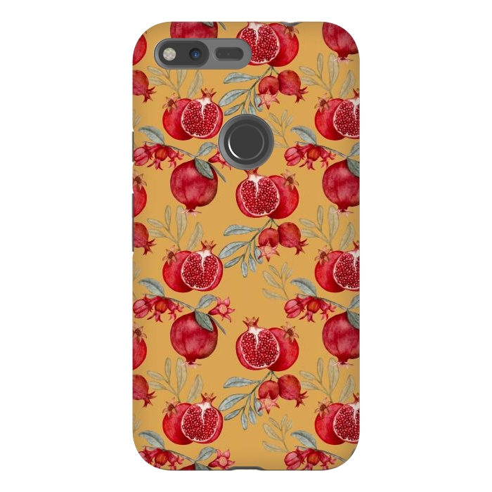 Pixel XL StrongFit Pomegranates, yellow by Flowery Stories