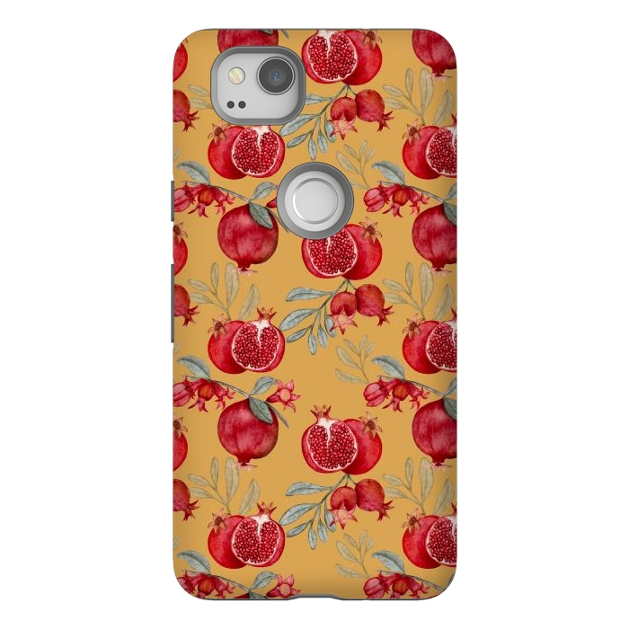 Pixel 2 StrongFit Pomegranates, yellow by Flowery Stories