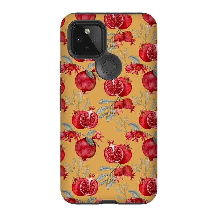 Pixel 5 StrongFit Pomegranates, yellow by Flowery Stories