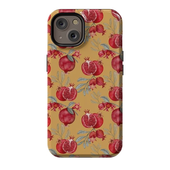 iPhone 14 StrongFit Pomegranates, yellow by Flowery Stories