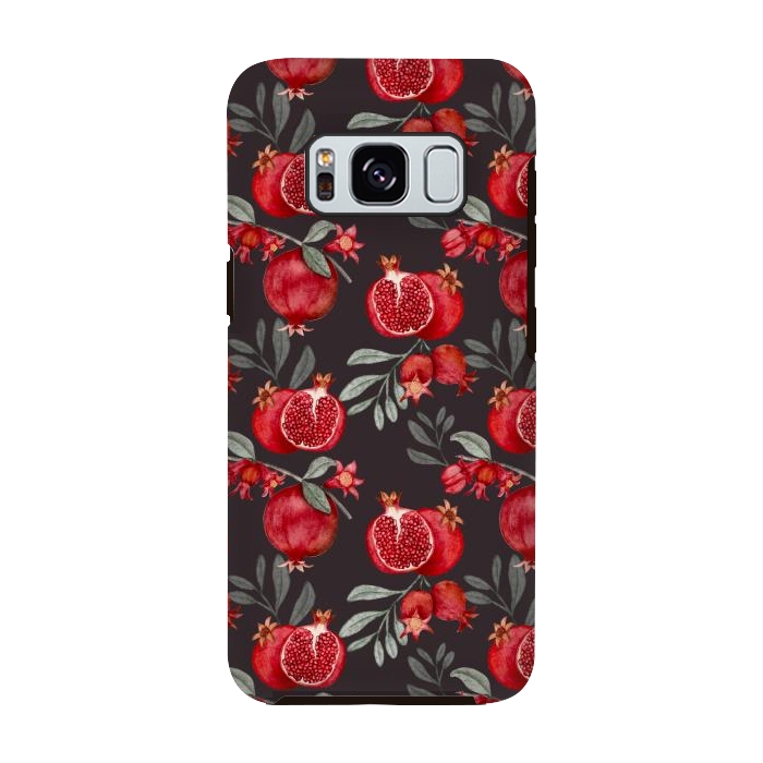 Galaxy S8 StrongFit Pomegranates, black by Flowery Stories