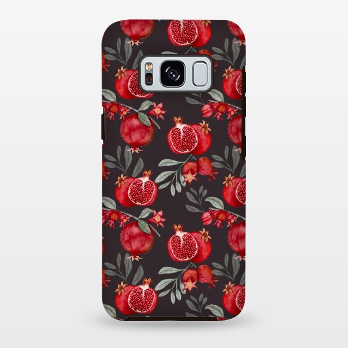 Galaxy S8 plus StrongFit Pomegranates, black by Flowery Stories