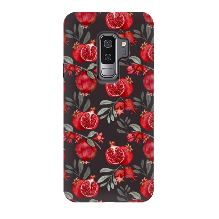 Galaxy S9 plus StrongFit Pomegranates, black by Flowery Stories