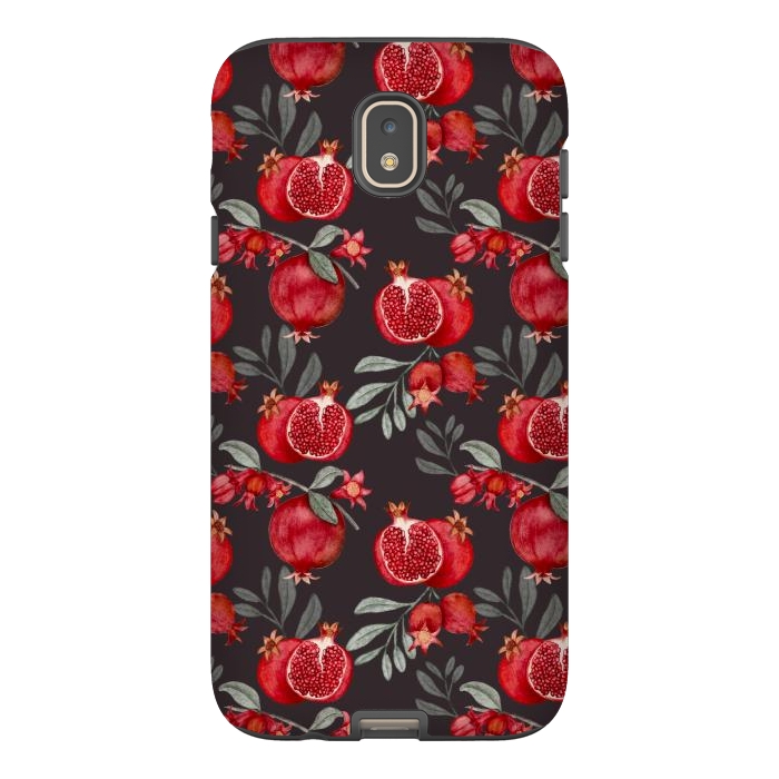Galaxy J7 StrongFit Pomegranates, black by Flowery Stories