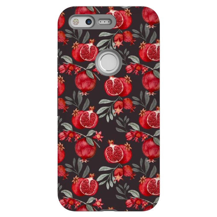 Pixel StrongFit Pomegranates, black by Flowery Stories
