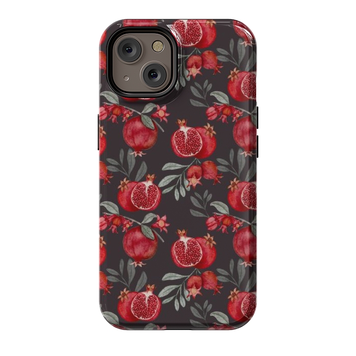 iPhone 14 StrongFit Pomegranates, black by Flowery Stories