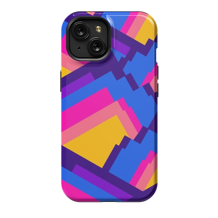 iPhone 15 StrongFit Vibrant pattern peaks by Steve Wade (Swade)