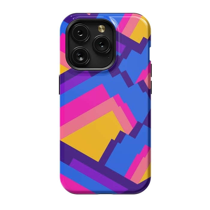 iPhone 15 Pro StrongFit Vibrant pattern peaks by Steve Wade (Swade)