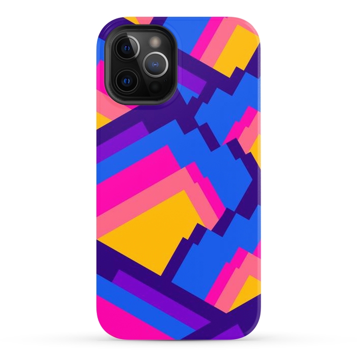 iPhone 12 Pro Max StrongFit Vibrant pattern peaks by Steve Wade (Swade)