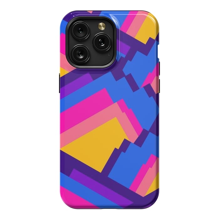 iPhone 15 Pro Max StrongFit Vibrant pattern peaks by Steve Wade (Swade)