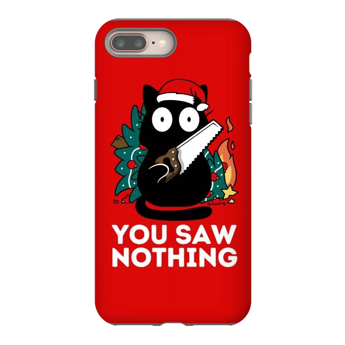 iPhone 8 plus StrongFit You saw nothing - Christmas Cat by LM2Kone