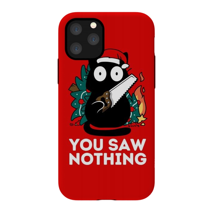 iPhone 11 Pro StrongFit You saw nothing - Christmas Cat by LM2Kone