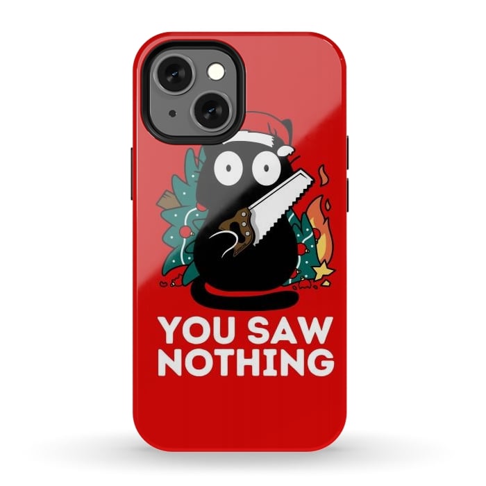 iPhone 12 mini StrongFit You saw nothing - Christmas Cat by LM2Kone