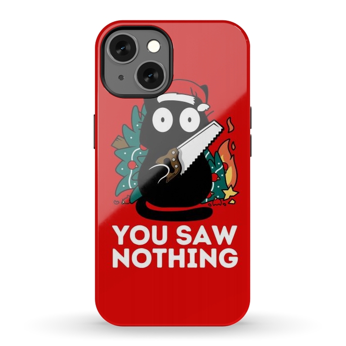 iPhone 13 StrongFit You saw nothing - Christmas Cat by LM2Kone
