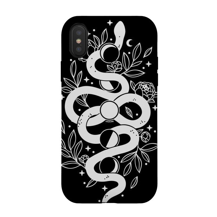 iPhone Xs / X StrongFit Mystical Moon Snake by LM2Kone