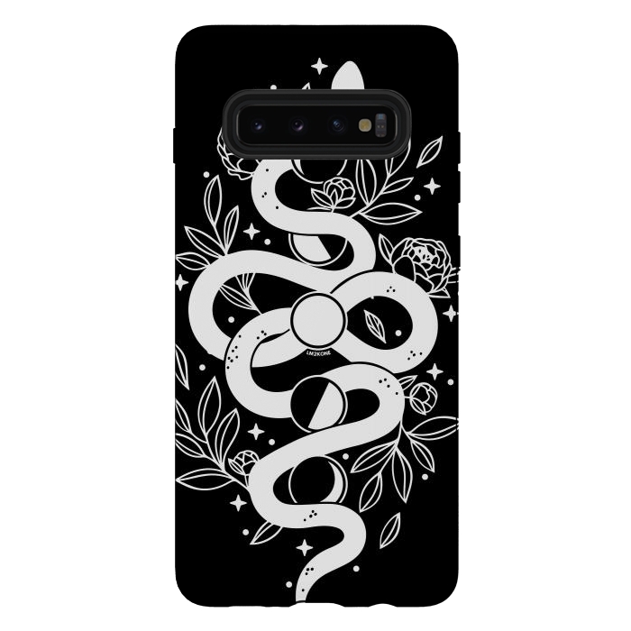 Galaxy S10 plus StrongFit Mystical Moon Snake by LM2Kone