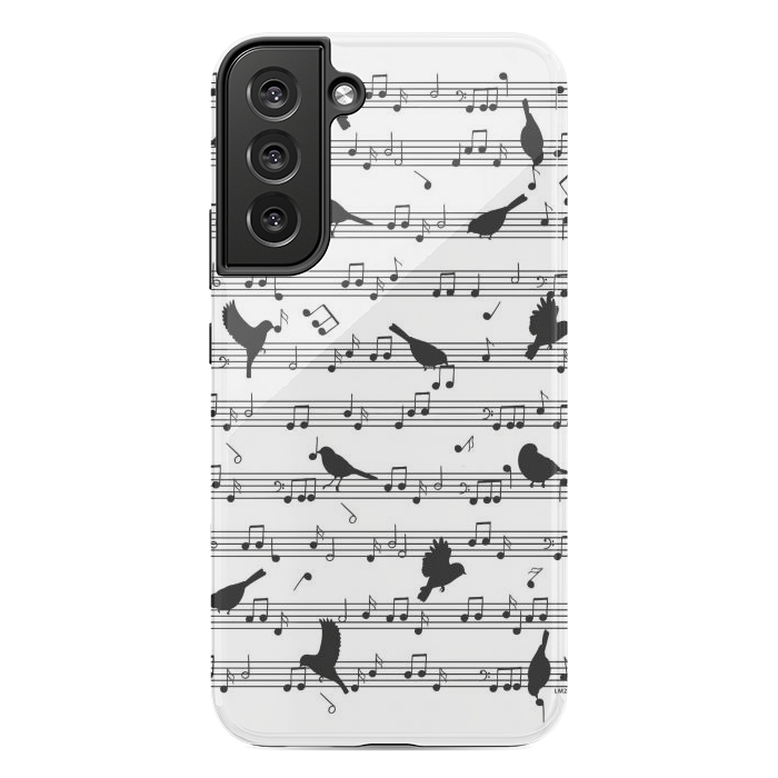 Galaxy S22 plus StrongFit Birds on Musical notes - Black by LM2Kone