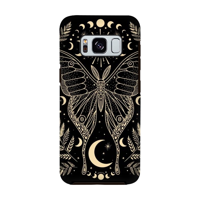 Galaxy S8 StrongFit Occult Mystical Moon Moth by LM2Kone
