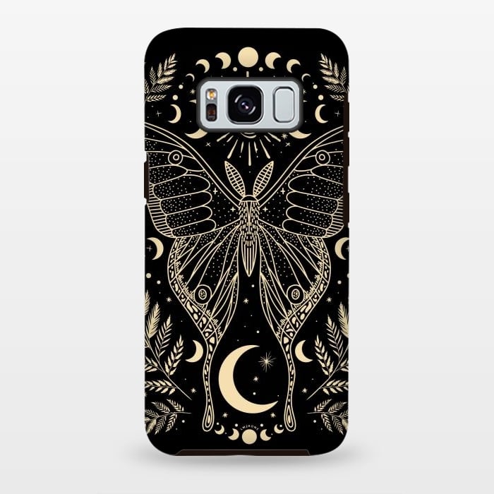 Galaxy S8 plus StrongFit Occult Mystical Moon Moth by LM2Kone