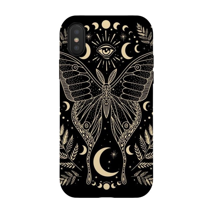 iPhone Xs / X StrongFit Occult Mystical Moon Moth by LM2Kone
