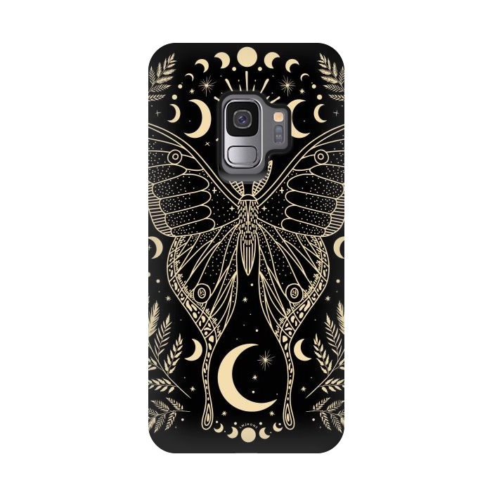Galaxy S9 StrongFit Occult Mystical Moon Moth by LM2Kone