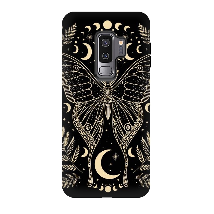 Galaxy S9 plus StrongFit Occult Mystical Moon Moth by LM2Kone