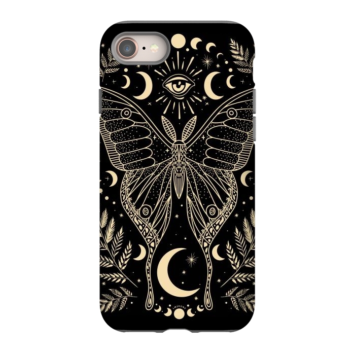 iPhone 8 StrongFit Occult Mystical Moon Moth by LM2Kone