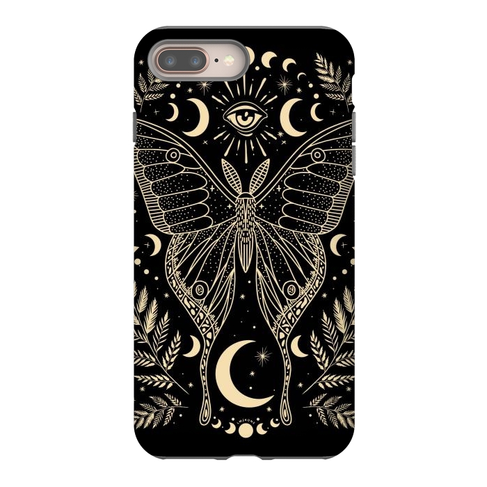 iPhone 8 plus StrongFit Occult Mystical Moon Moth by LM2Kone
