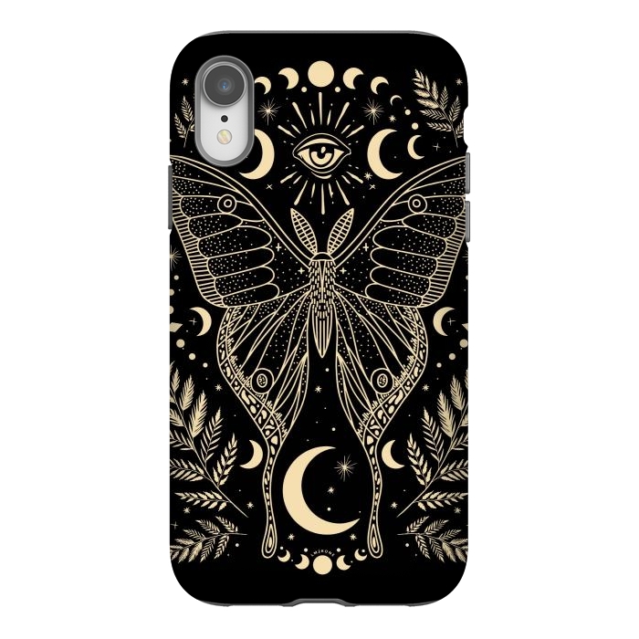 iPhone Xr StrongFit Occult Mystical Moon Moth by LM2Kone