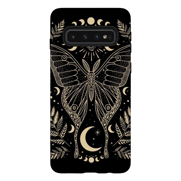 Galaxy S10 StrongFit Occult Mystical Moon Moth by LM2Kone
