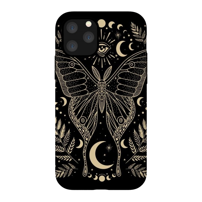 iPhone 11 Pro StrongFit Occult Mystical Moon Moth by LM2Kone