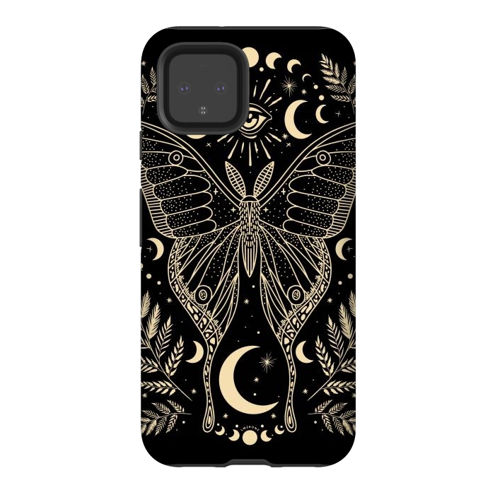 Pixel 4 StrongFit Occult Mystical Moon Moth by LM2Kone