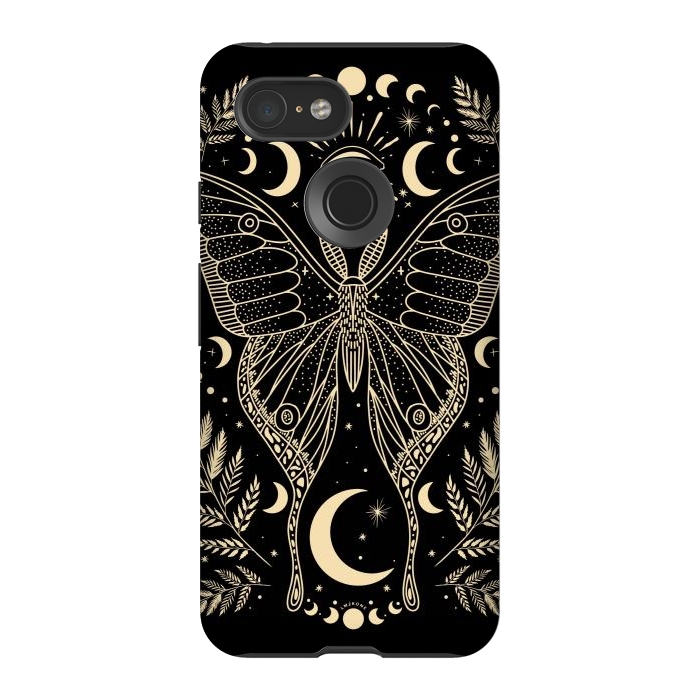 Pixel 3 StrongFit Occult Mystical Moon Moth by LM2Kone