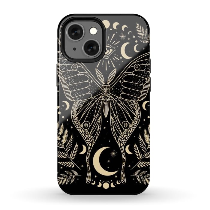 iPhone 12 mini StrongFit Occult Mystical Moon Moth by LM2Kone