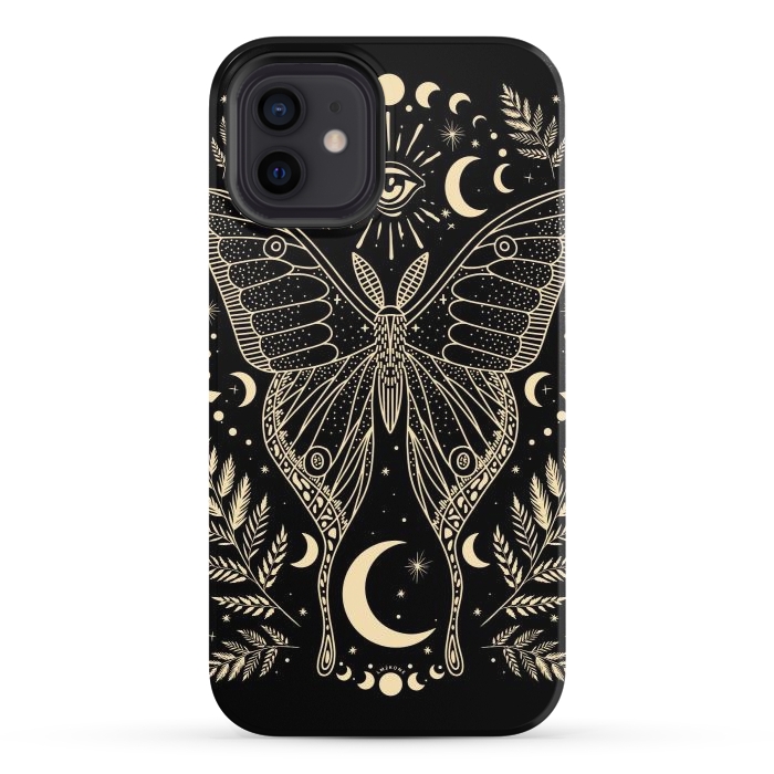 iPhone 12 StrongFit Occult Mystical Moon Moth by LM2Kone