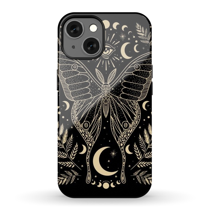 iPhone 13 StrongFit Occult Mystical Moon Moth by LM2Kone
