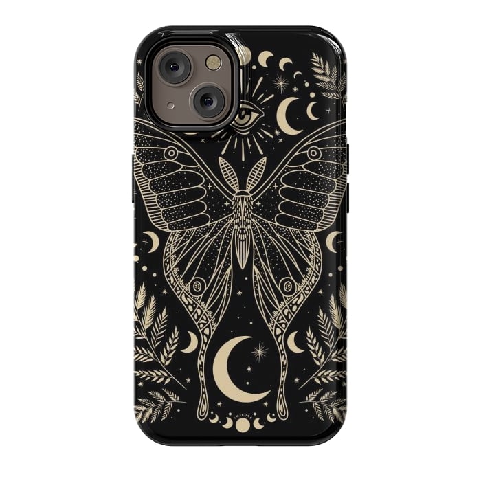 iPhone 14 StrongFit Occult Mystical Moon Moth by LM2Kone