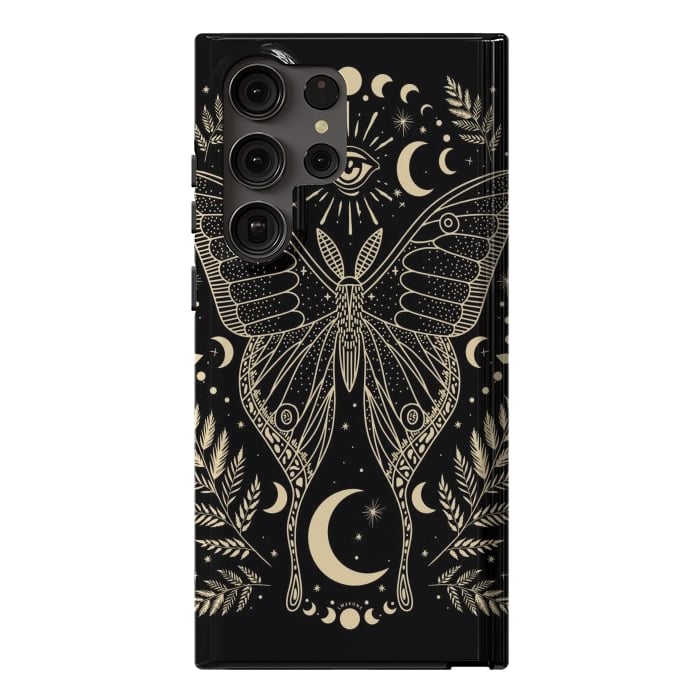Galaxy S23 Ultra StrongFit Occult Mystical Moon Moth by LM2Kone